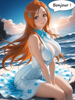 Orihime in the beach [AI Generated]