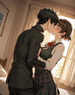 [KALA AI NSFW]  Nijima Makoto - Persona (Patreon) (AI Generated)