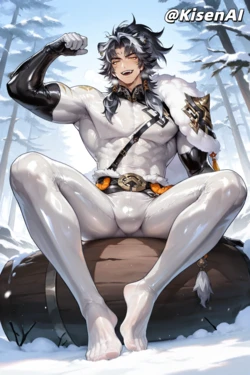 [KisenAI] Honor of Kings- Zhangfei tusun skin-black&white bodysuit-王者荣耀张飞兔狲蓬尾皮肤-黑色白色胶衣版 [AI Generated]