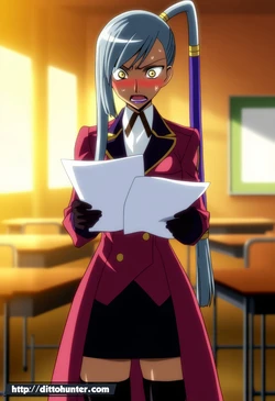 [Ditto Seeker] [Requested] Villetta Nu (Code Geass) blackmailed by a student [Ai Generated]