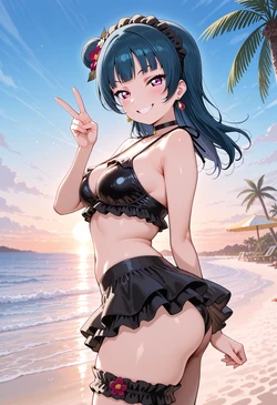 Director-[Nankoai]- Yoshiko Tsushima -津島善子 -BBC-beach-[AI Generated]