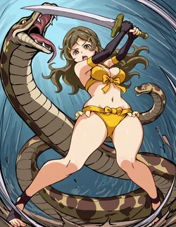 Himawari Warrior vs boa [AI generated]