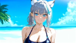 Ginto Ai - Sunaookami Shiroko (Swimsuit) [AI Generated]