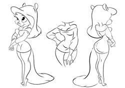 Minerva Mink Line Art