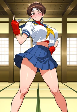 [AIndroidParanoid] Sakura Kasugano (Street Fighter) [AI Generated]
