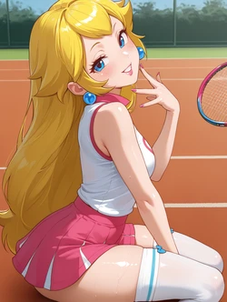 Peach in her tennis practice [AI Generated]
