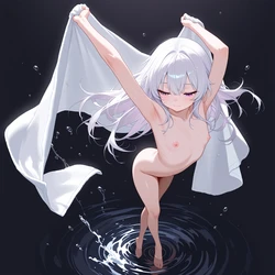 [AI Generated] White hair girl 3