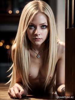 AI Avril Lavigne # Lingerie Sportswear Singer Music Blonde Ponytail Lace Luxurious [AI Generated]