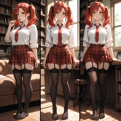 [TrashGer] Schoolgirl Redhead MMF Threesome [AI Generated]