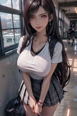 [AI Generated] Tifa, Schoolgirl