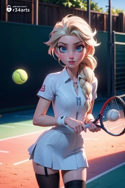 r34arts - Elsa - in Tennis Outfit (AI Generated)