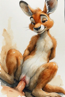 Human x Furry - Kangaroos [AI Generated]