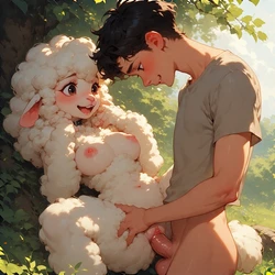 Human x Furry - Sheep [AI Generated]