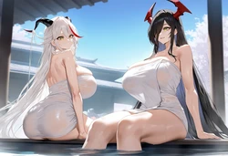 [Naezolt] Aegir and Friedrich (Onsen) [AI Generated]