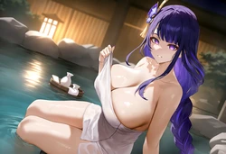 [Naezolt] Raiden Shogun (Onsen) [AI Generated]