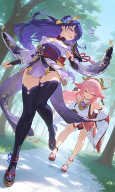 【patreon】(Sdeng)Raiden shogun + Yae miko(AI Generated)