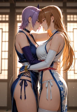[AI Generated] ayane (doa), x kasumi (doa)