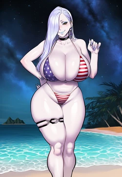 [1-A Dot] Omi-san at the Beach [AI Generated]