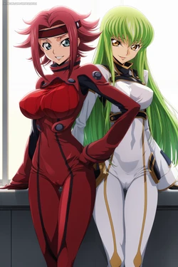 [Artkoikoi] C.C. & Kallen Satdtfelt (Code Geass)(AI Generated)