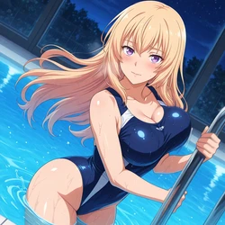 [AI Generated] Honami Ichinose Midnight Pool