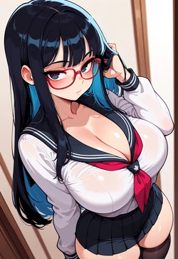 ClassRep 'HELPS YOU STUDY' ON HER KNEES[Ai generated]