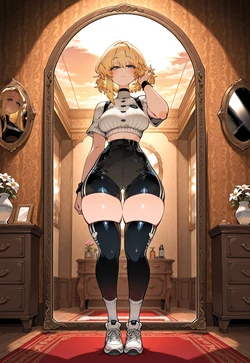 Pink Hair, Blue Highlights, Absolutely Lethal Thigh Gap" [AI Generated]