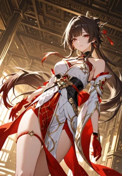 [AI Generated] lingsha (honkai star rail)