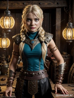 AI Freya Allan # Astrid Hofferson Viking Witcher Ciri How To Train Your Dragon Fantasy Netflix Princess armour [AI Generated]