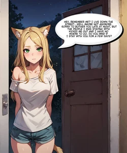 [AI-Generated] Feeding the Stray Catgirl [Kirax12]