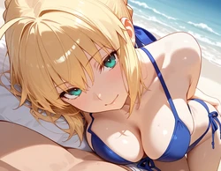Saber (Fate Zero) - Beach [AI Generated]