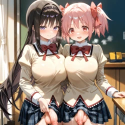 ふたなりデカ乳ほむまどガチエッチ 🟡RiMuYu🟡  [AI Generated]