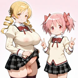 ふたなりぽちゃマミさんのまどかちゃん犯し 🟡RiMuYu🟡  [AI Generated]