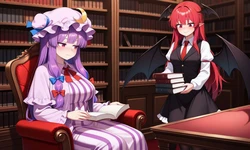 Touhou - Koakuma & Patchouli daidoujipv ai generated