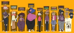 Character sheets for reference