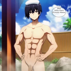 (TsarAi) Cid Kagenou x Alexia Midgar in the Hot Springs [Ai Generated]