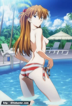 [Ditto Seeker] Glamorous Asuka (Neon Genesis Evangelion) Poolside Temptation [Ai Generated]