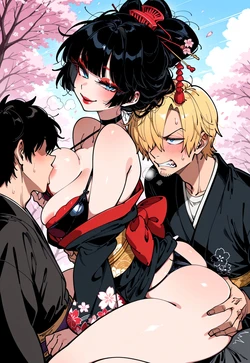 Robin Geisha Gape – Black Kimono Spread, Sanji’s Sweaty Sakura Grind [AI Generated]
