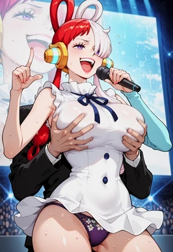 Uta’s Backstage Encore – Mic Grip vs. Luffy’s Grab, Twerk Waves & Pyro Climax [AI Generated]