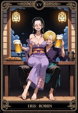 Robin's Night Out – Open Kimono, Beer Mug [AI Generated]