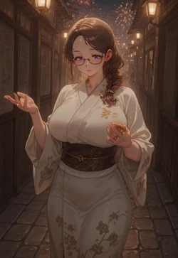 Mifuyu's Festival Tease - Cheongsam Silhouette Against Fireworks [AI Generated]