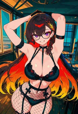 Lace & Lingerie Limbo – Torn Negligee Tease, Fisheye Thigh Highs [AI Generated]