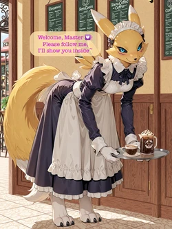Renamon Maid café [AI Generated]