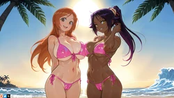 Orihime Yoruichi (Bleach) WienerGens AI Generated