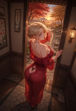 VICTORIAN MAID RYOKAN POV - LACE NIGHTGOWN DOORWAY TEASE [AI Generated]