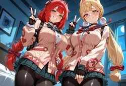 ソチャン Yuzuha x Alice ai generated