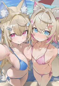 Fuwa X Moco beach (Meyro) [AiGenerated]
