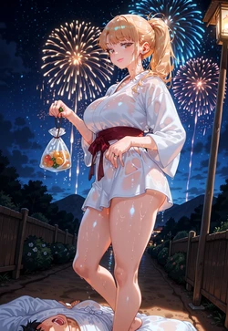 JAPANESE FESTIVAL POV – AIKA'S CHEEKY SMILE + KIMONO TEASE [AI Generated]