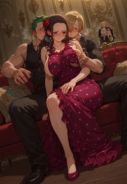 ONE PIECE HAREM POV - VIOLA'S FLAMENCO DRESS BREAST GRAB - SANJI/ZORO DOUBLE TEAM [AI Generated]