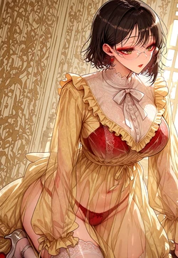 YUMIKO'S LACE DRESS TEASE – RED LINGERIE PEEL POV [AI Generated]