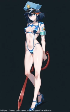 Ryuko in Skimpy Police uniform  [AI Generated] [NugaxCreations]